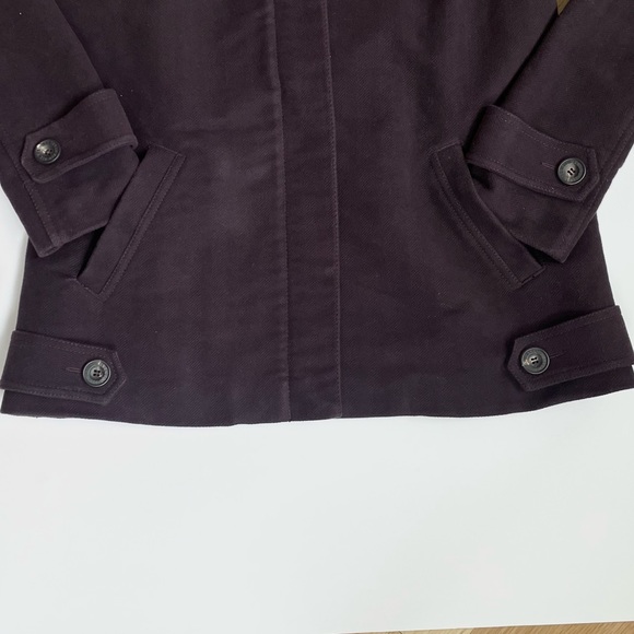 NWOT  7 For All Mankind Hooded Jacket Button / Pocket Detail Dark Plum - Picture 7 of 12